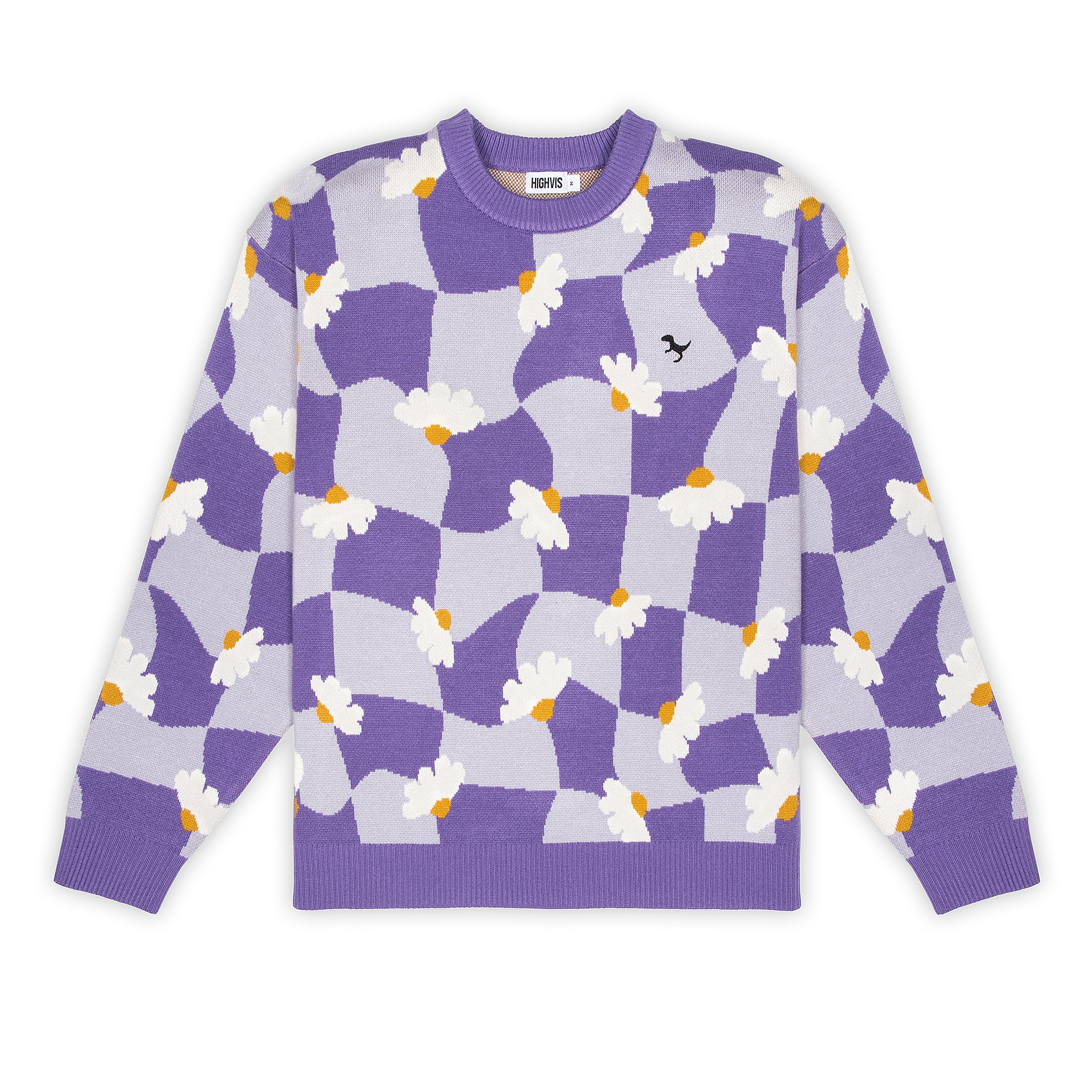 Flower Funk Jacquard Knit Sweater | Heavyweight Oversized Crewneck