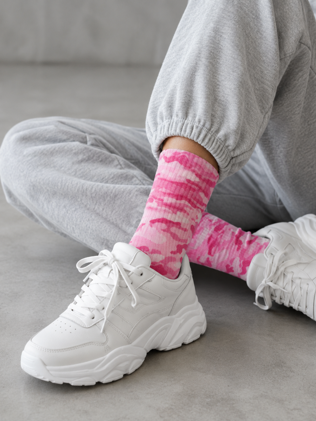 Pink Camo - Sublimation Performance Crew Socks