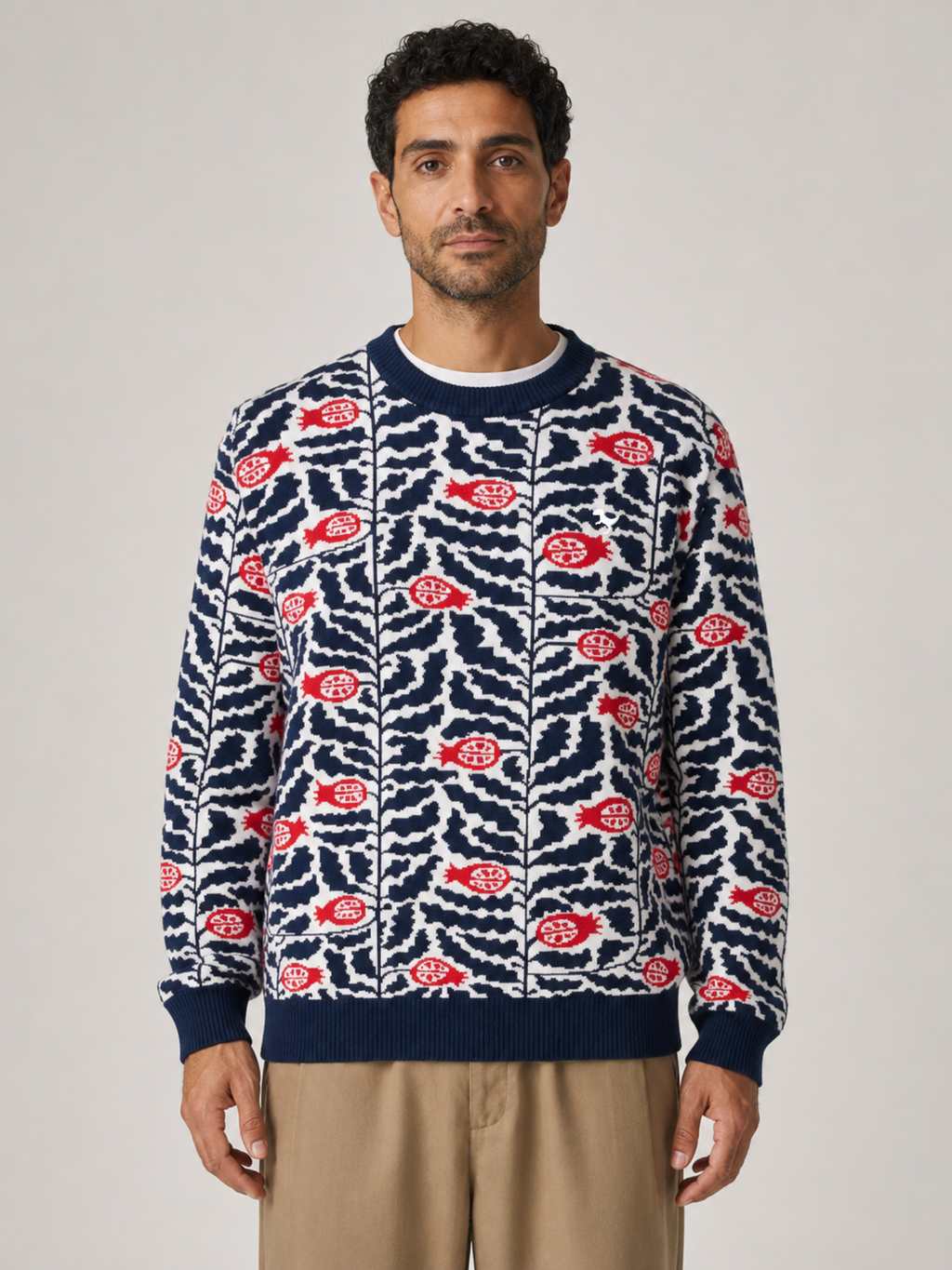 Pomegranate - Jacquard Knit Sweater