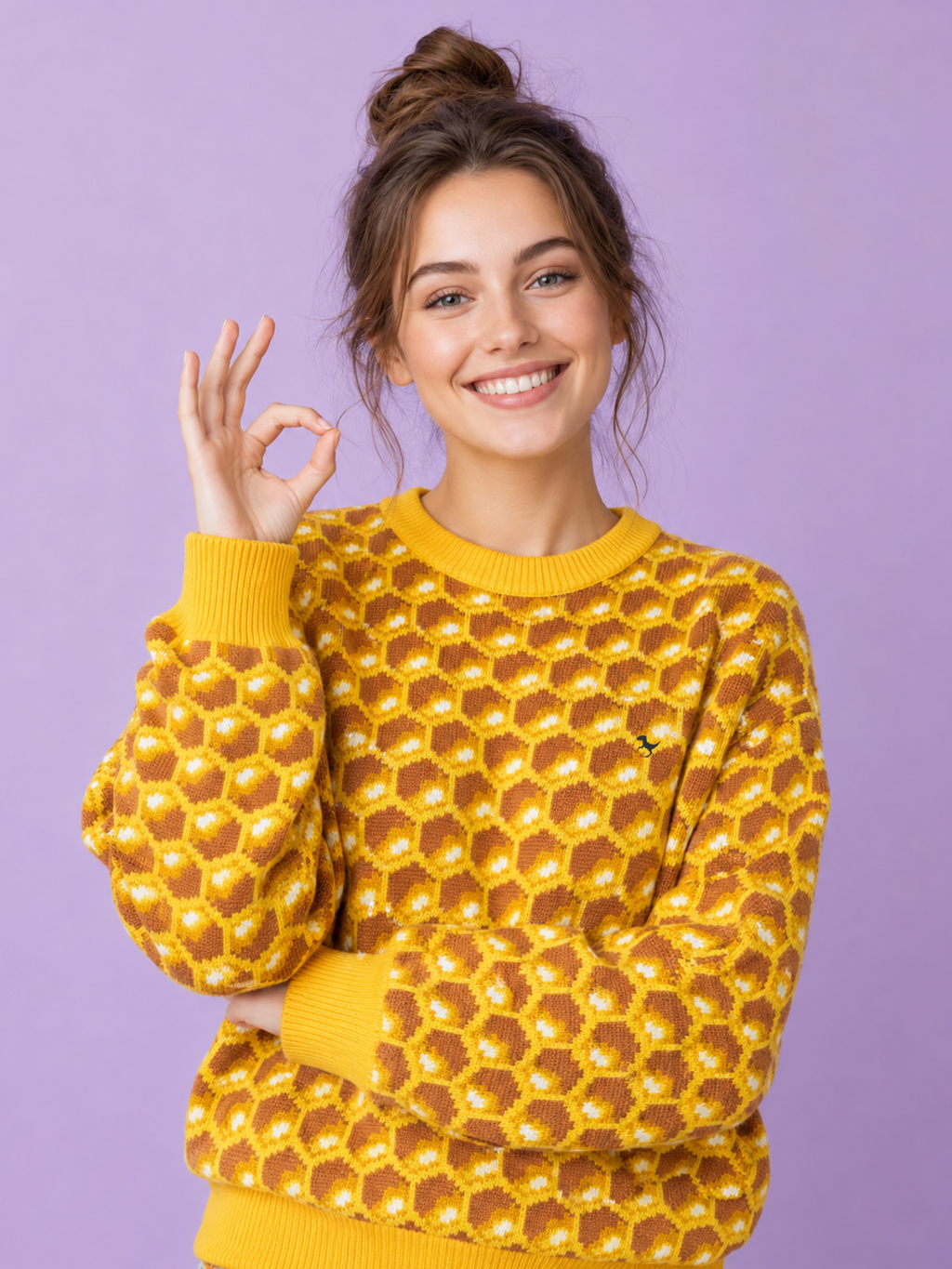 Honeycomb - Jacquard Knit Sweater
