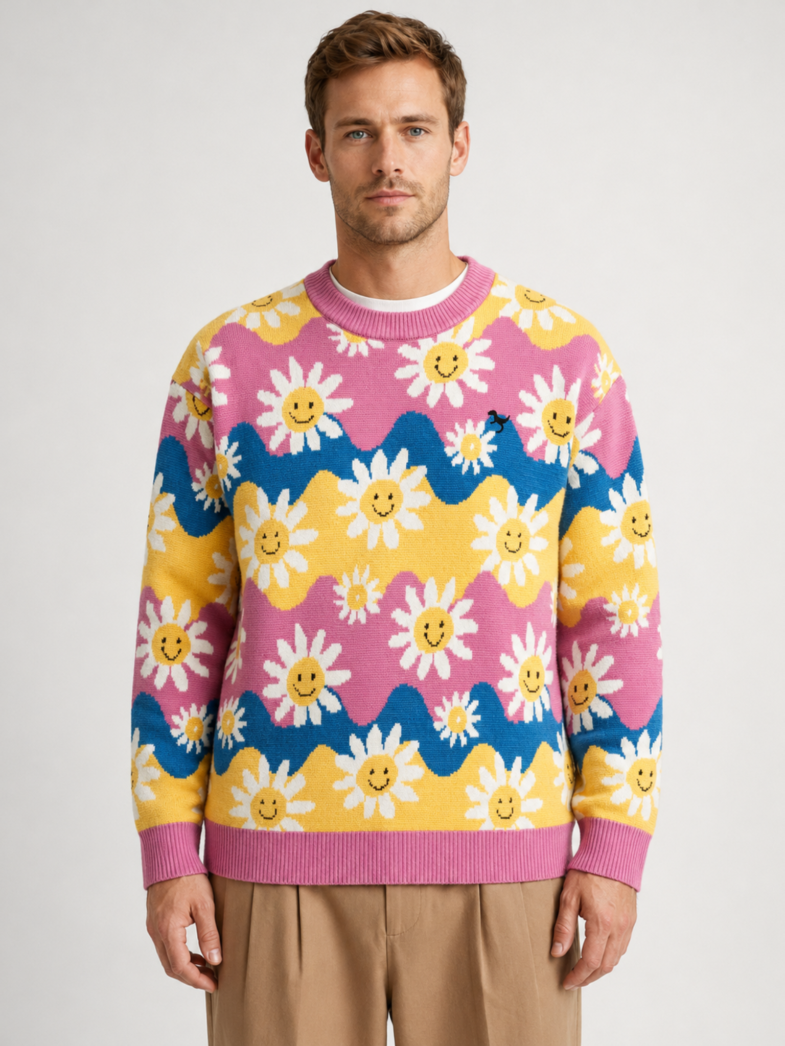 Flower Power - Jacquard Knit Sweater