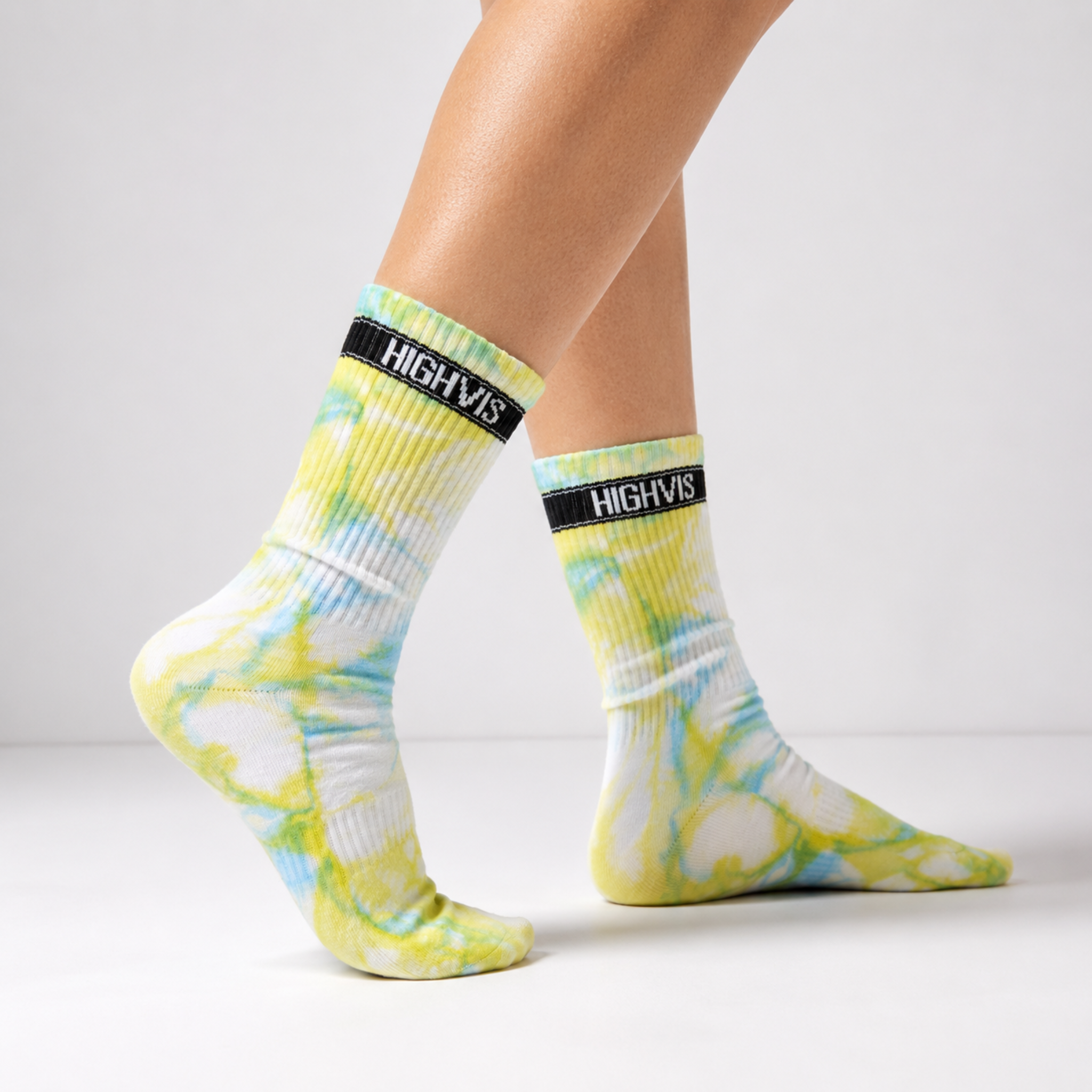 Mellow Yellow - Hand Dyed Performance Crew Socks