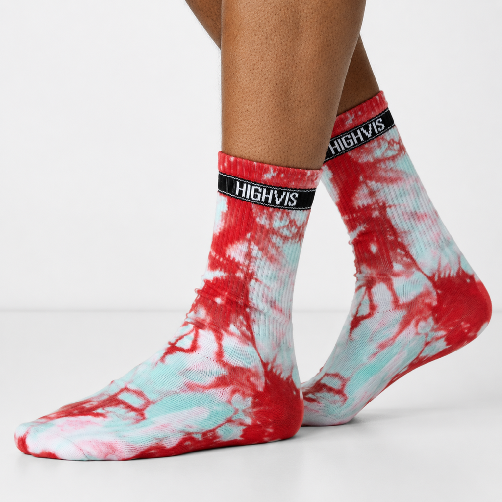Cherry Skies - Hand Dyed Performance Crew Socks