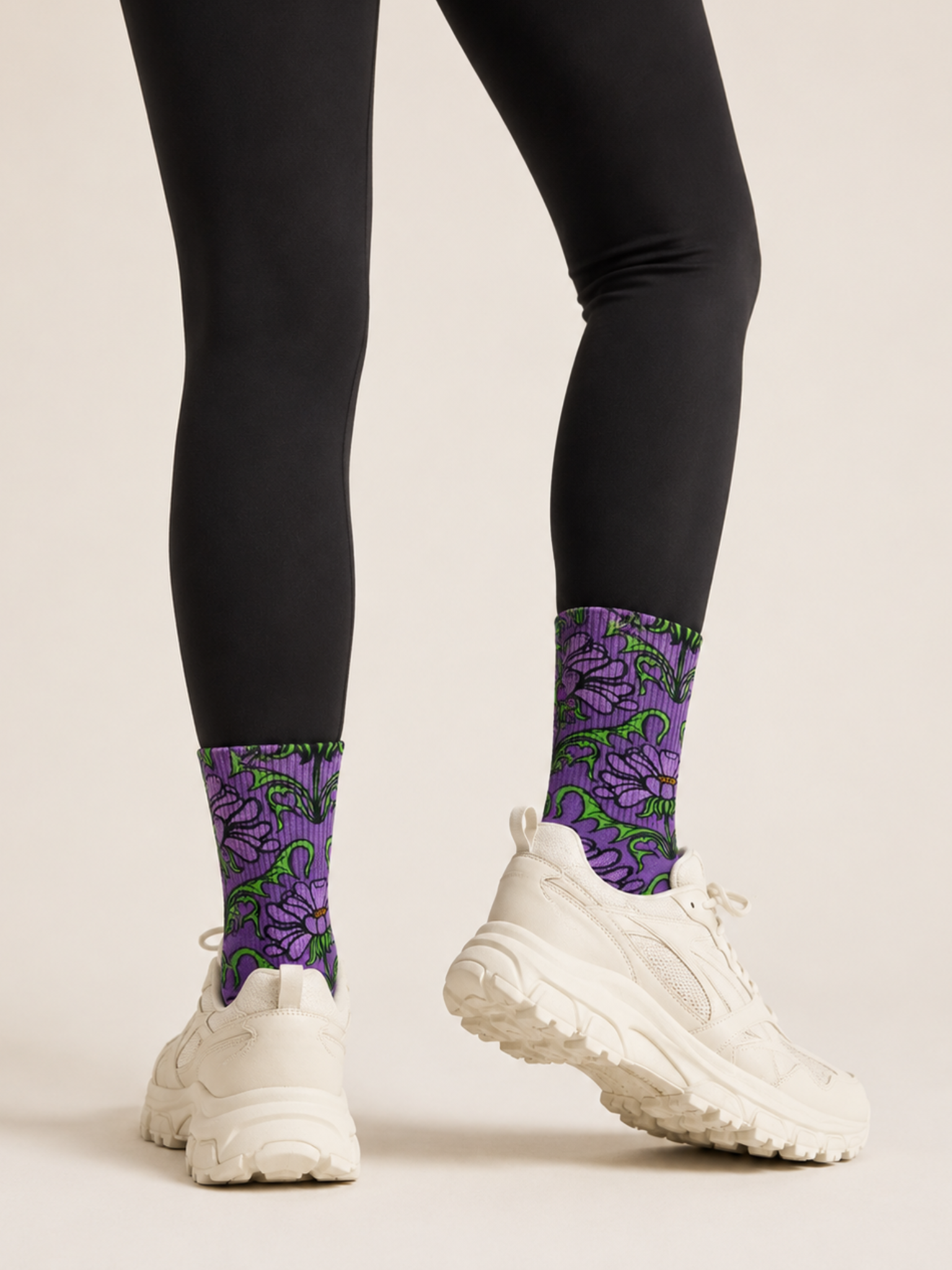 Violet Bloom - Sublimation Performance Crew Socks