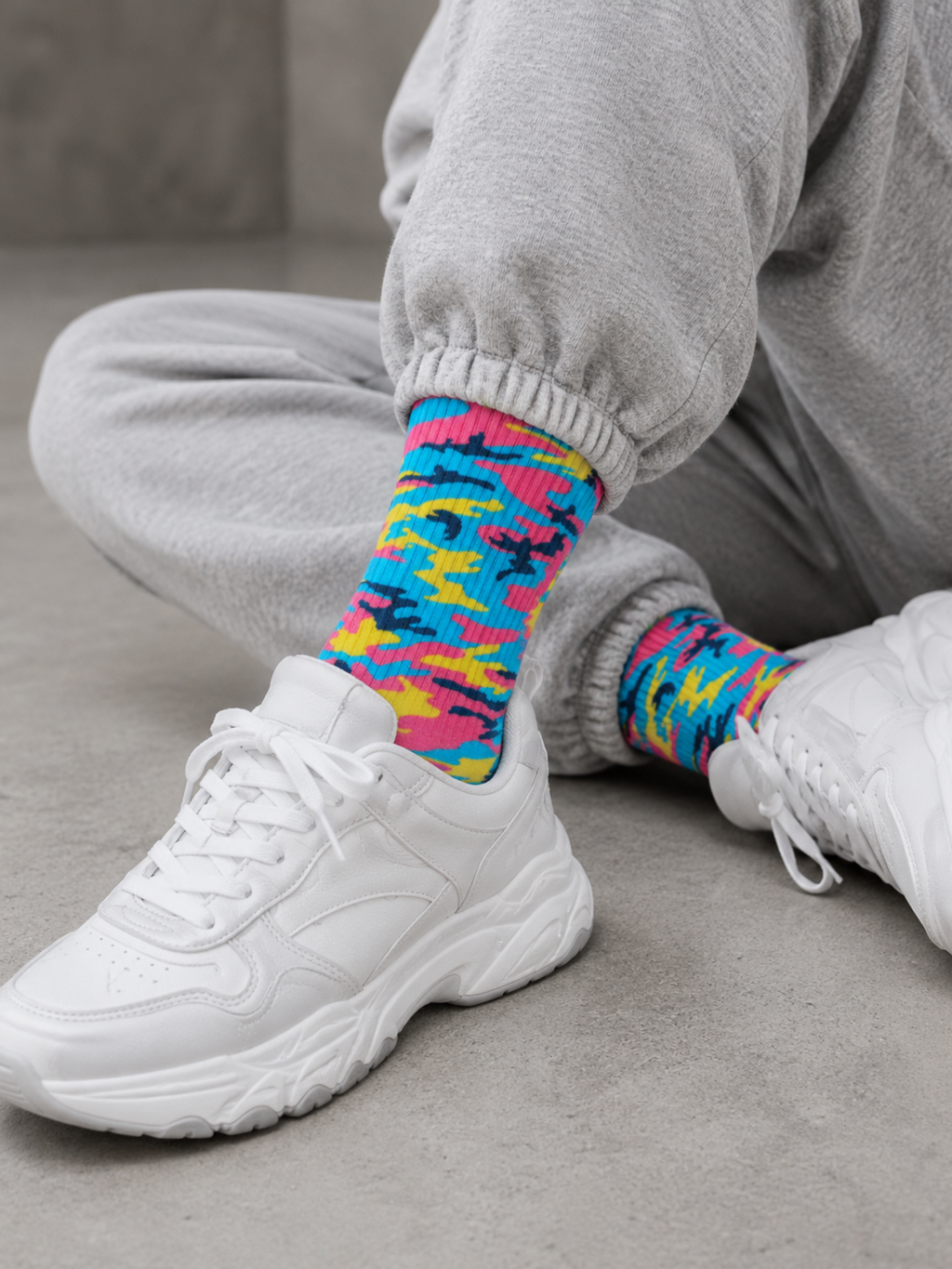 Neon Camo - Sublimation Performance Crew Socks