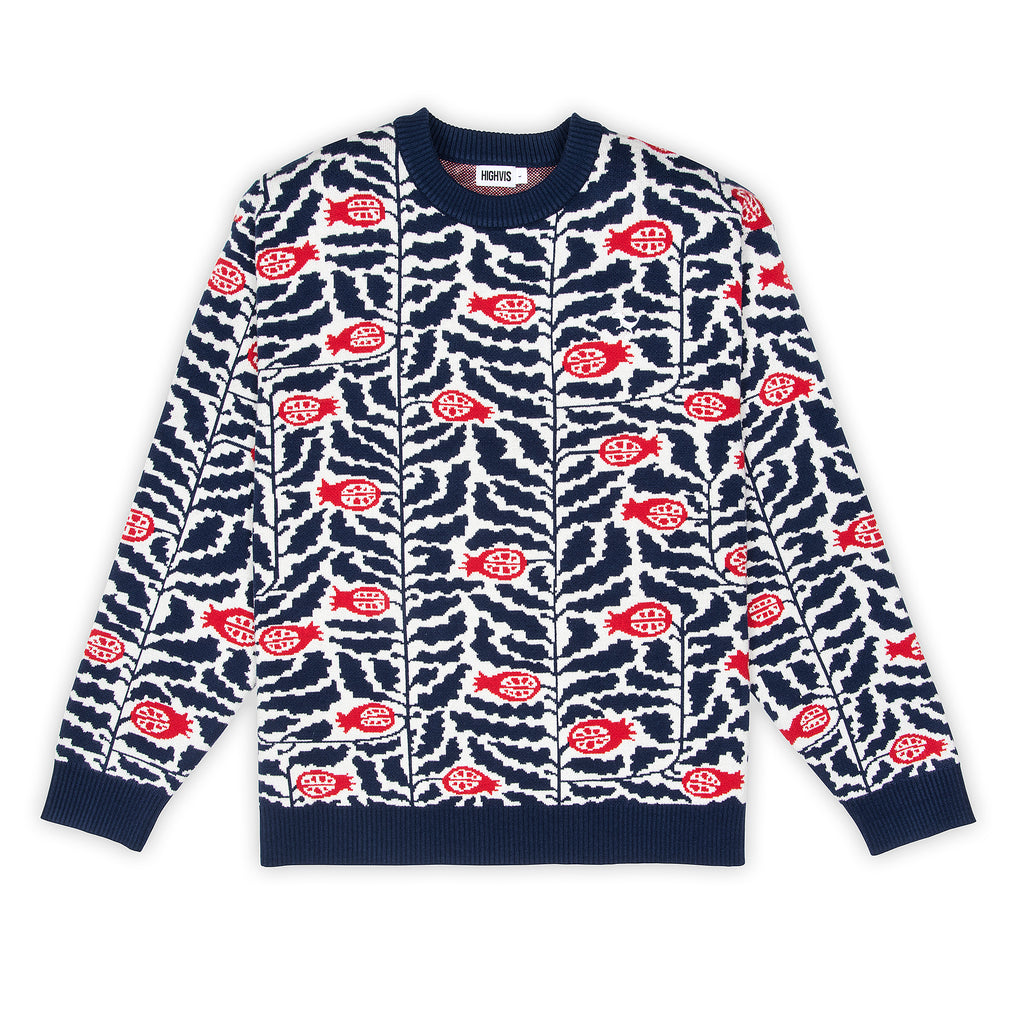 Pomegranate - Jacquard Knit Sweater