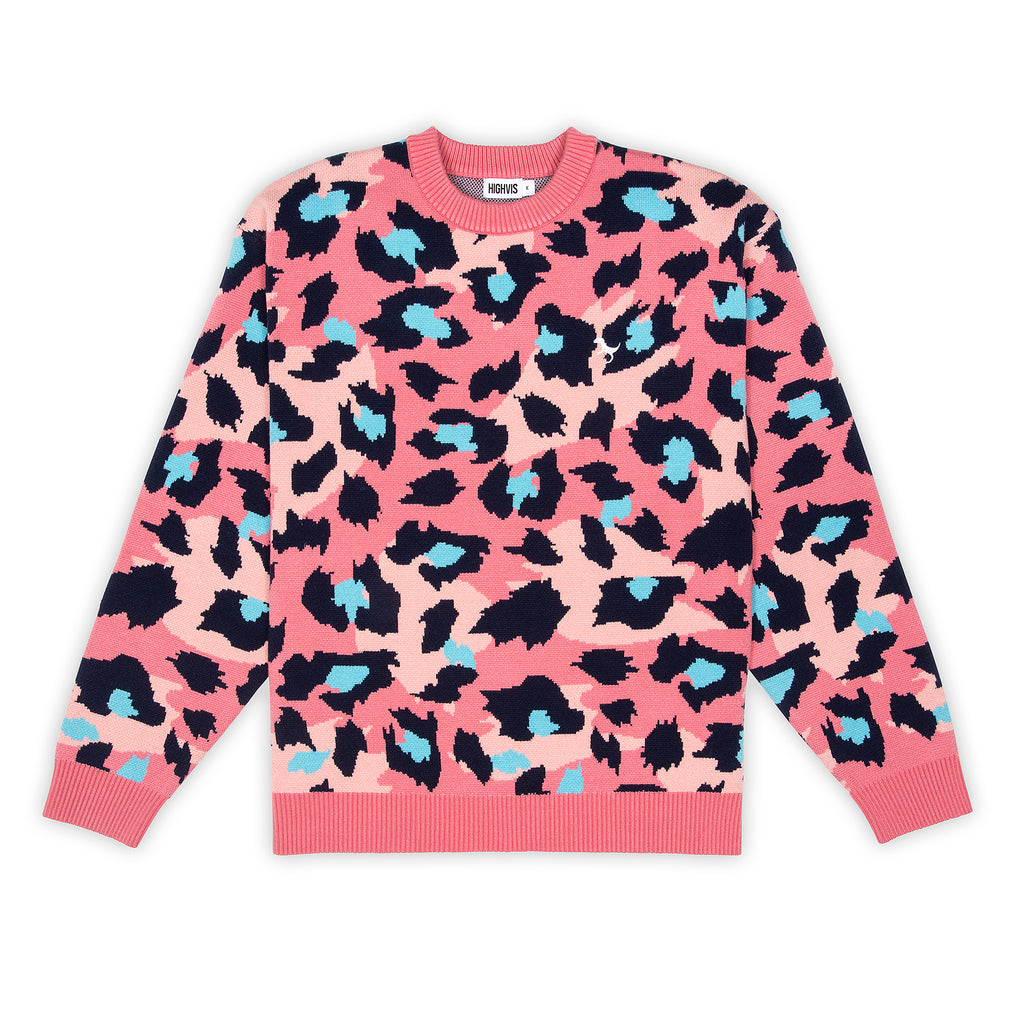 Pink Leopard - Jacquard Knit Sweater