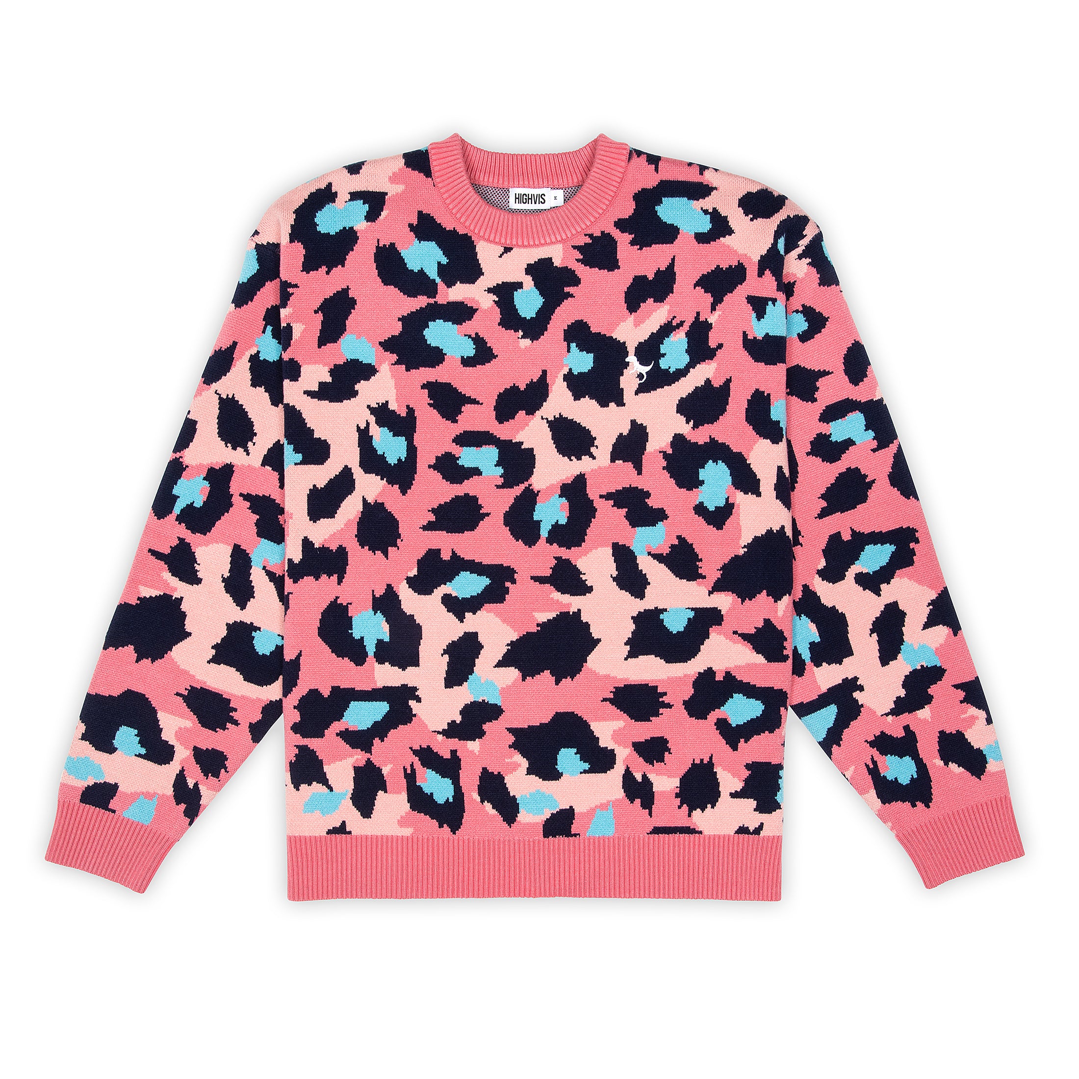 Pink Leopard - Jacquard Knit Sweater