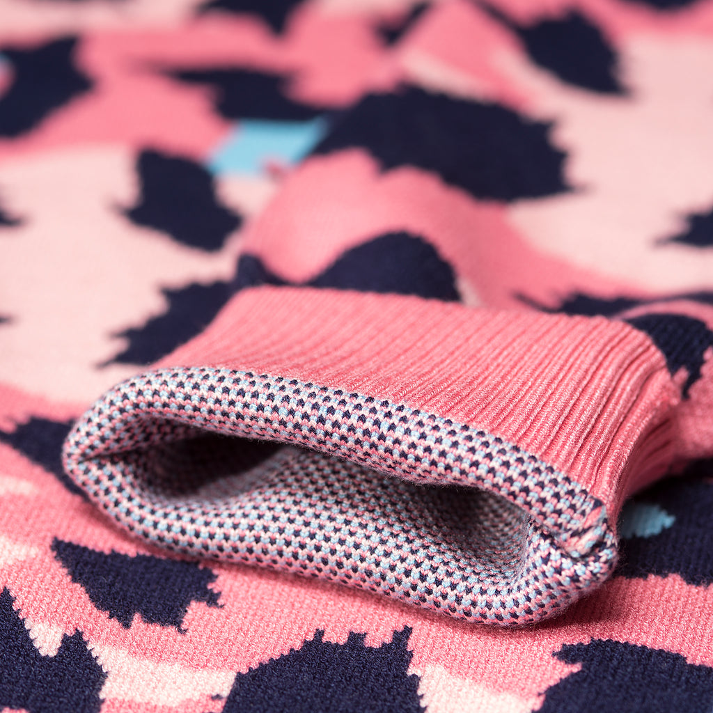 Pink Leopard - Jacquard Knit Sweater