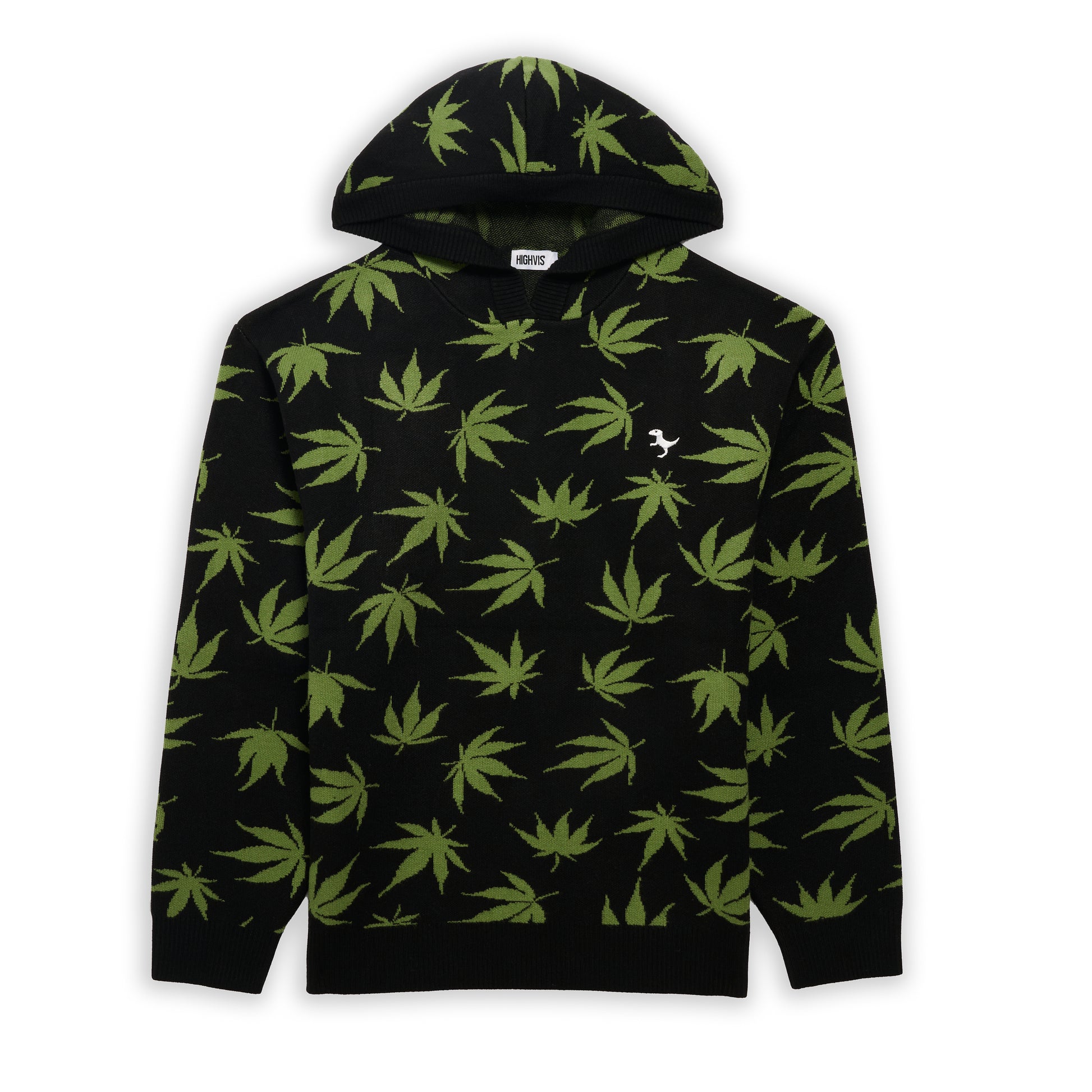 Marijuana hemp Oversized Knit Hoodie 